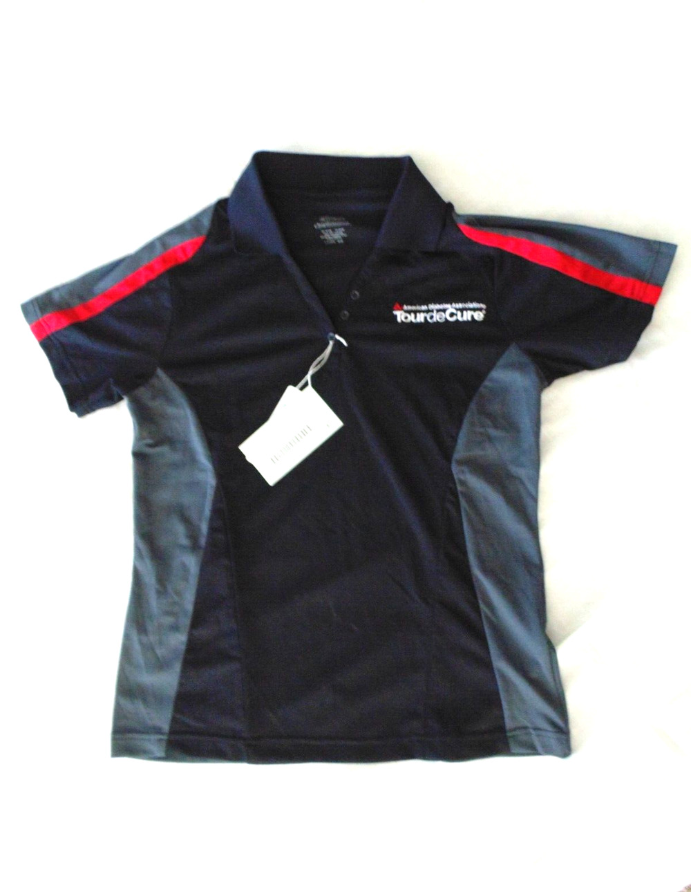 Retro NWT Diabetes Cure Sports Jersey Henley Top Womens M Extreme Performance